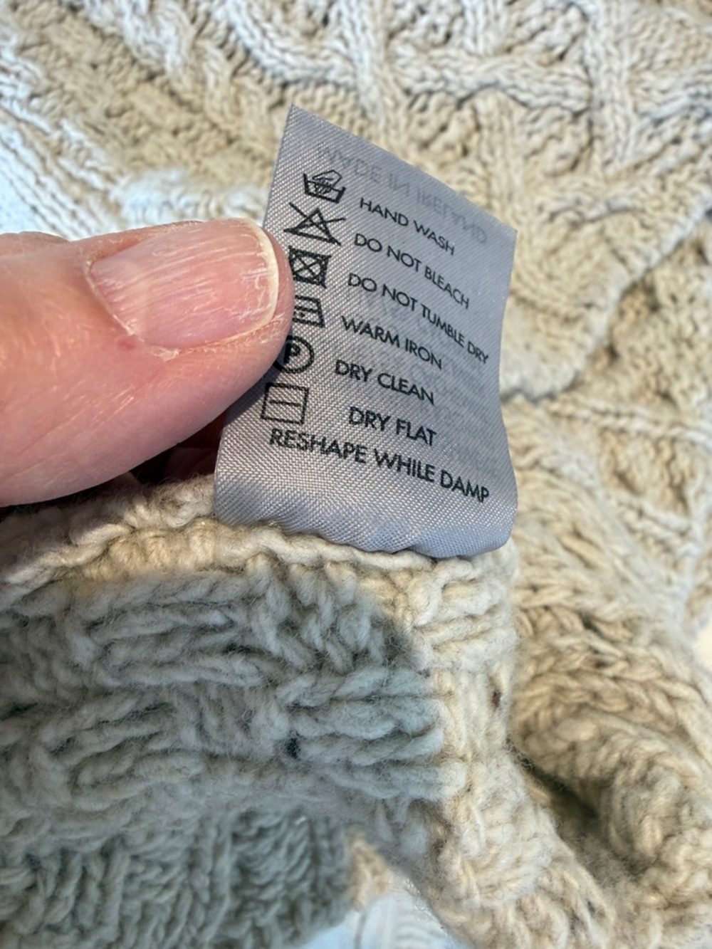 Cashmere Aran Sweater Market Cable Knit Turtleneck Sweater - Light Gray size med - Picture 12 of 12